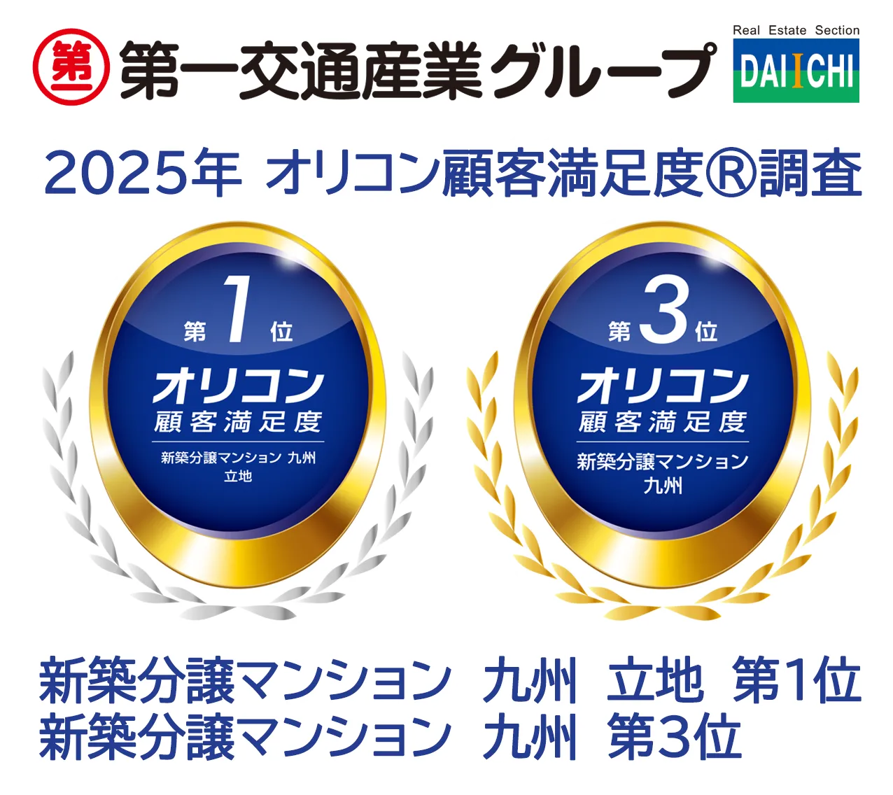 2024年 オリコン顧客満足度®調査 新築分譲マンション 九州 立地 第1位